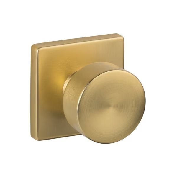 Sure-Loc Hardware Bergen Square Passage Knobset, Satin Brass, Sure-Loc Hardware, Mfr#: BG101-SQ SB